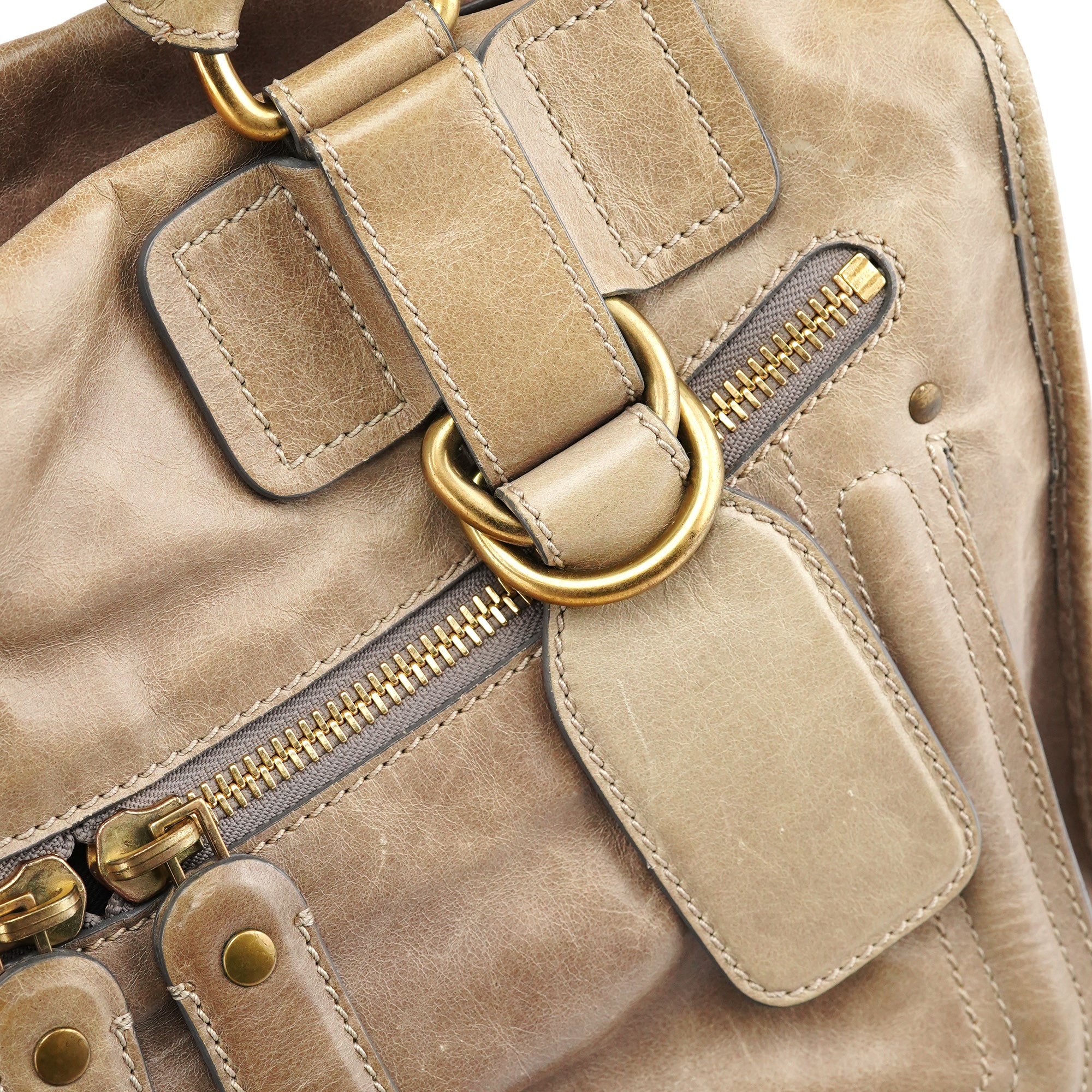 Chloe Light Brown Leather Bay Tote Bag