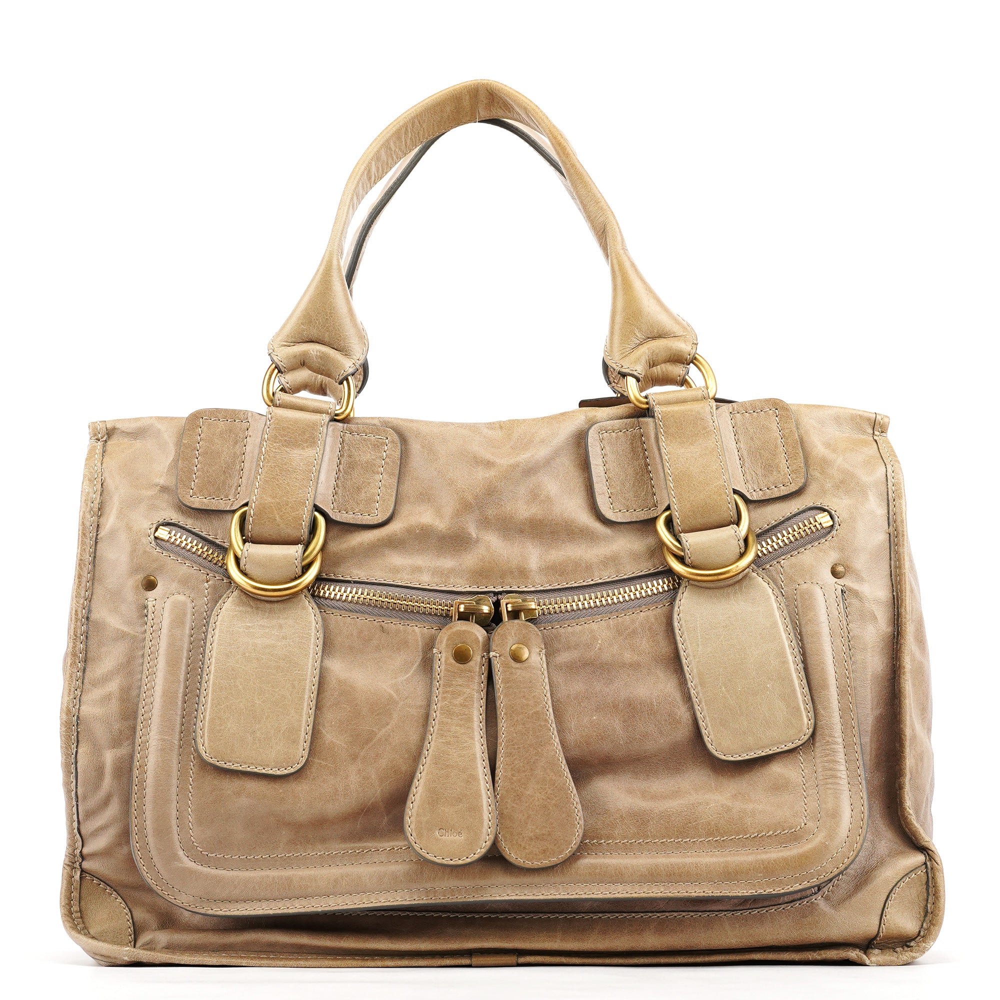 Chloe Light Brown Leather Bay Tote Bag