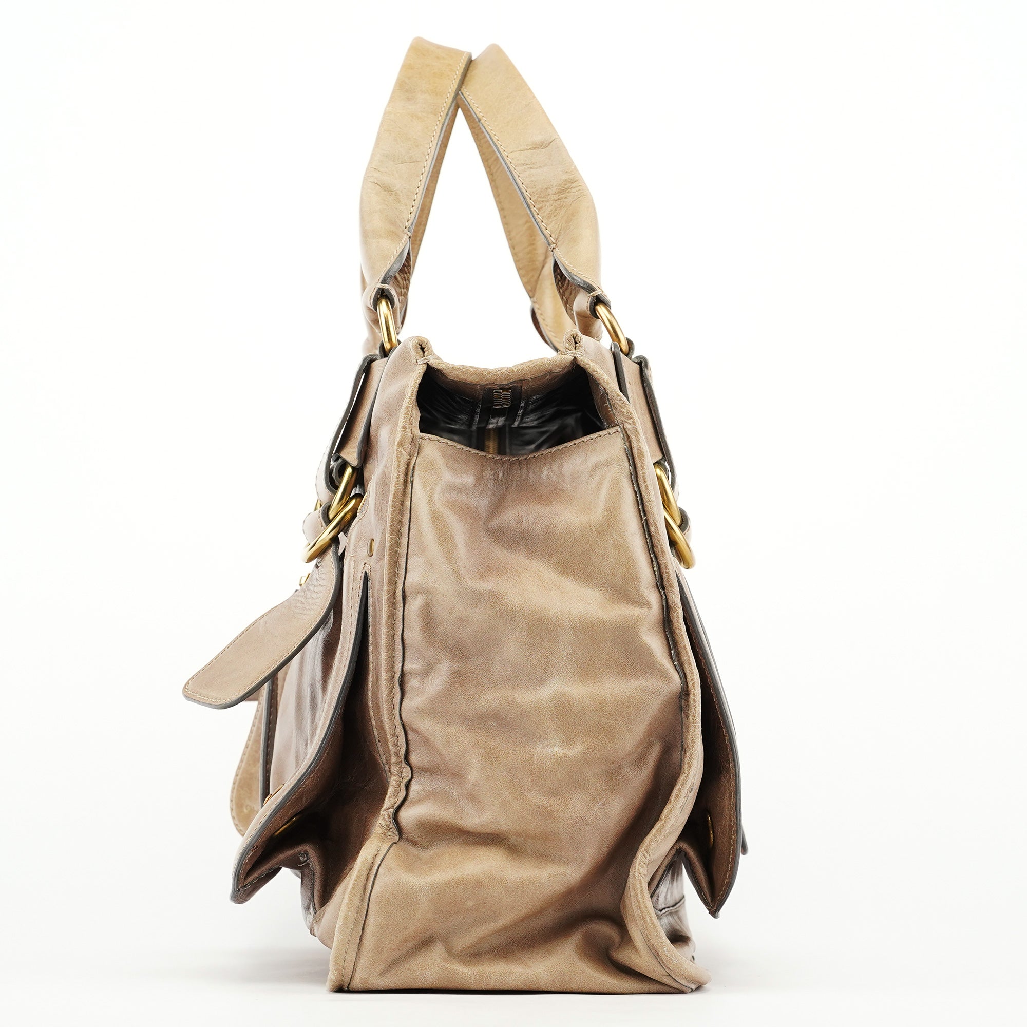 Chloe Light Brown Leather Bay Tote Bag