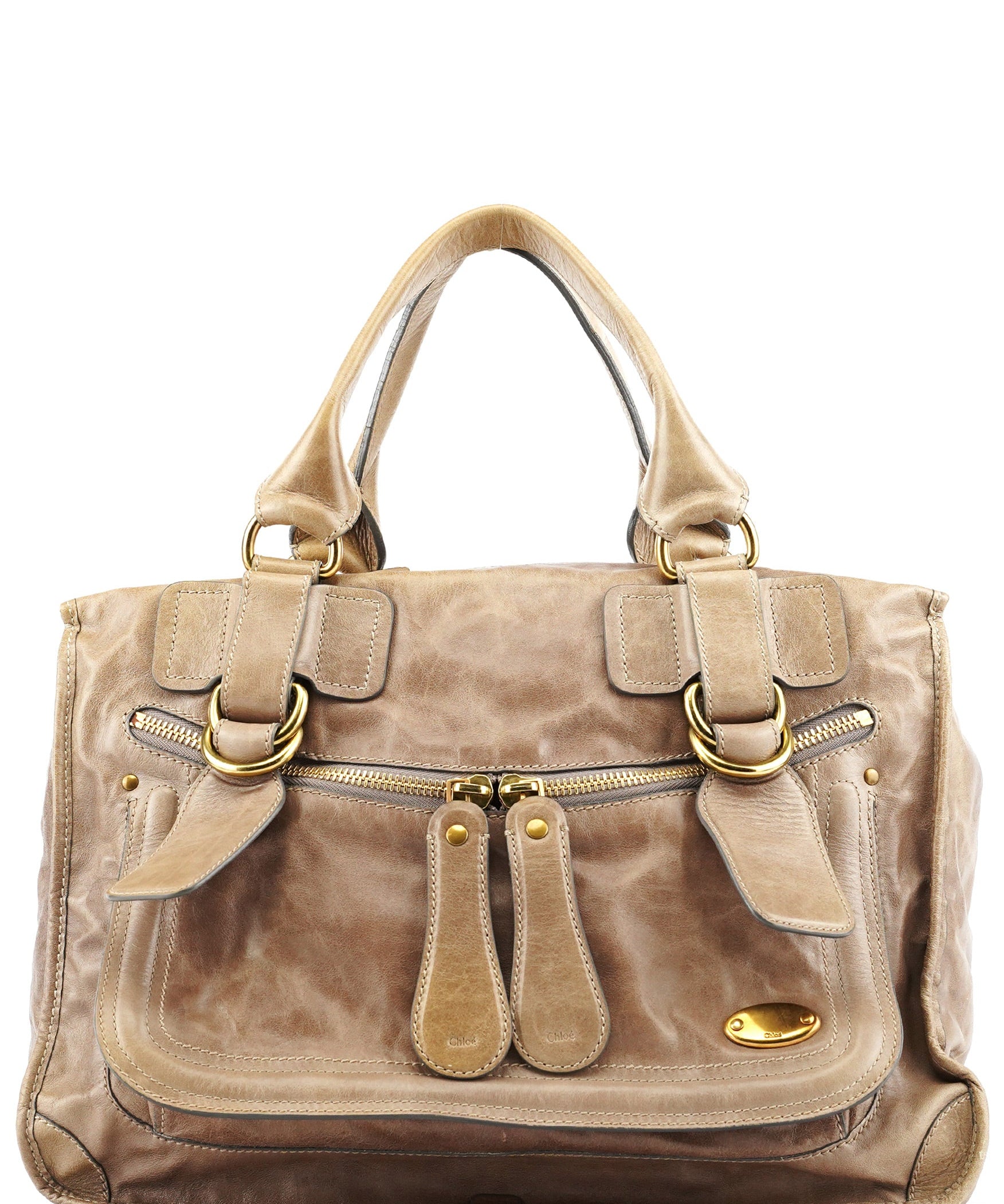 Chloe Light Brown Leather Bay Tote Bag