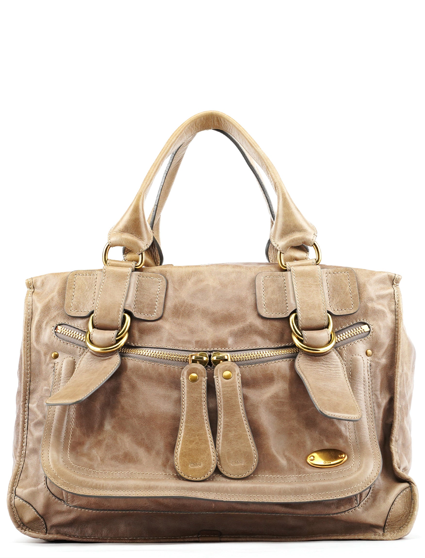 Chloe Light Brown Leather Bay Tote Bag