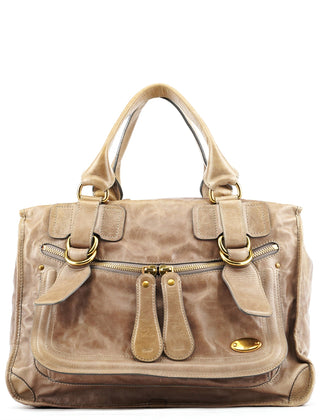 Chloe Light Brown Leather Bay Tote Bag