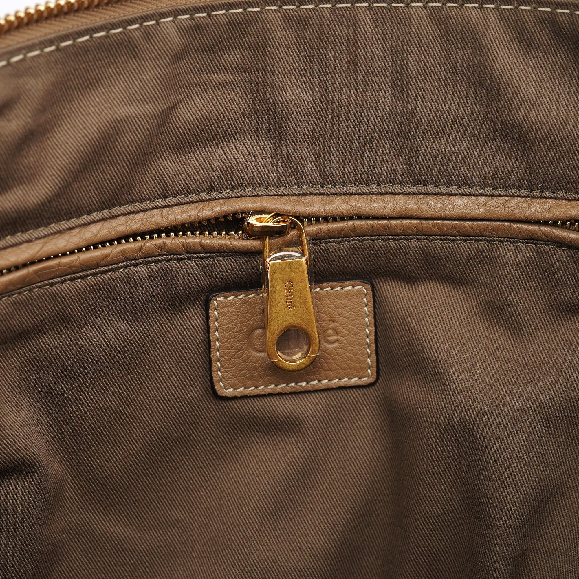 Chloé Große Marcie Schultertasche aus hellbraunem Leder