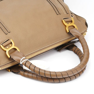 Chloe Light Brown Leather Large Marcie Shoulder Bag