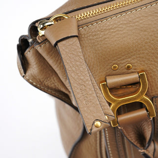 Chloe Light Brown Leather Large Marcie Shoulder Bag