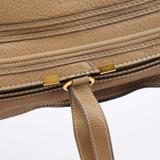 Chloe Light Brown Leather Large Marcie Shoulder Bag