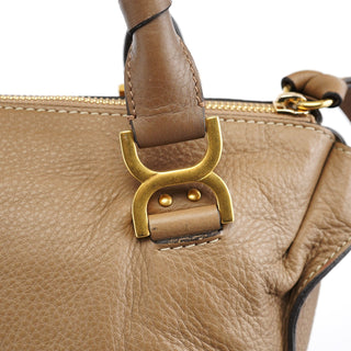 Chloe Light Brown Leather Large Marcie Shoulder Bag