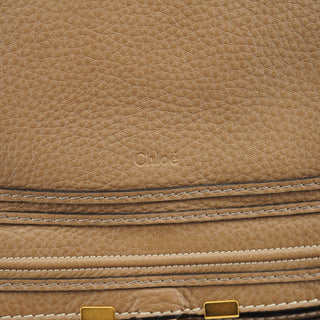 Chloe Light Brown Leather Large Marcie Shoulder Bag