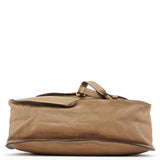 Chloé Große Marcie Schultertasche aus hellbraunem Leder