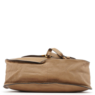 Chloe Light Brown Leather Large Marcie Shoulder Bag