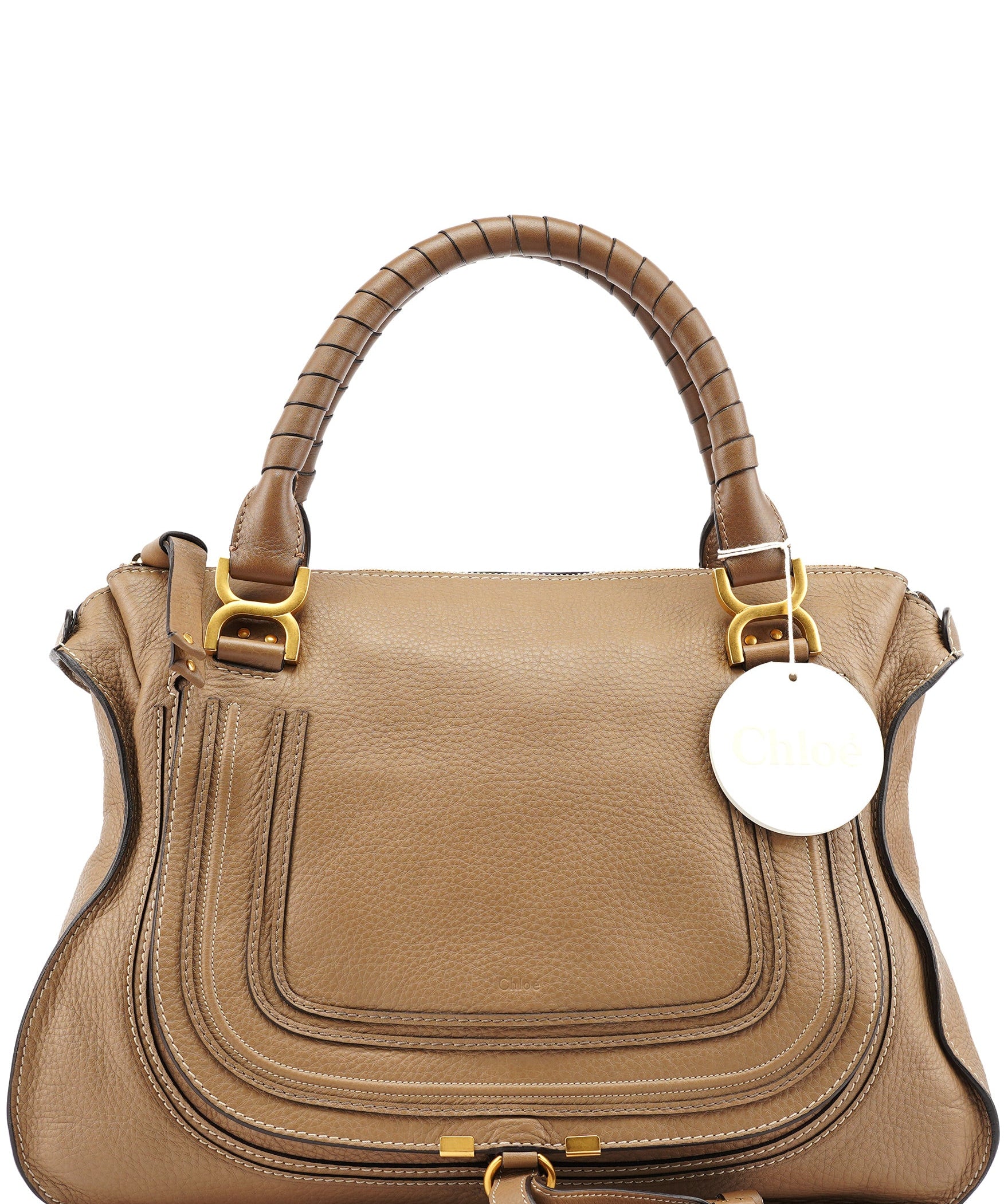 Chloe Light Brown Leather Large Marcie Shoulder Bag