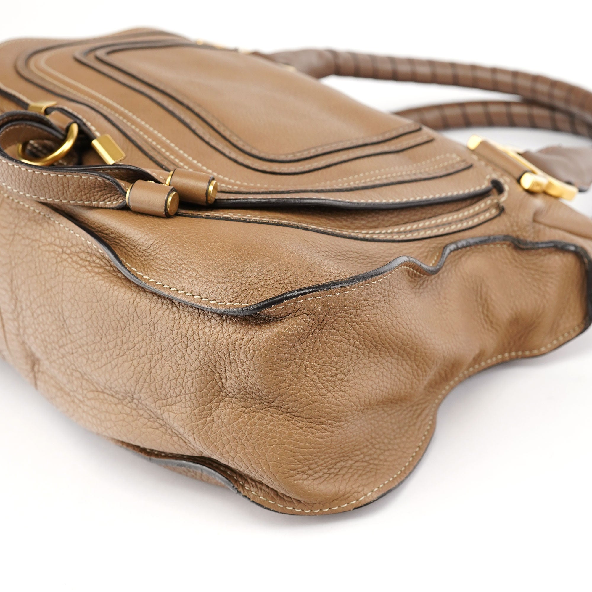 Chloé Sac deux portés Marcie en cuir marron clair