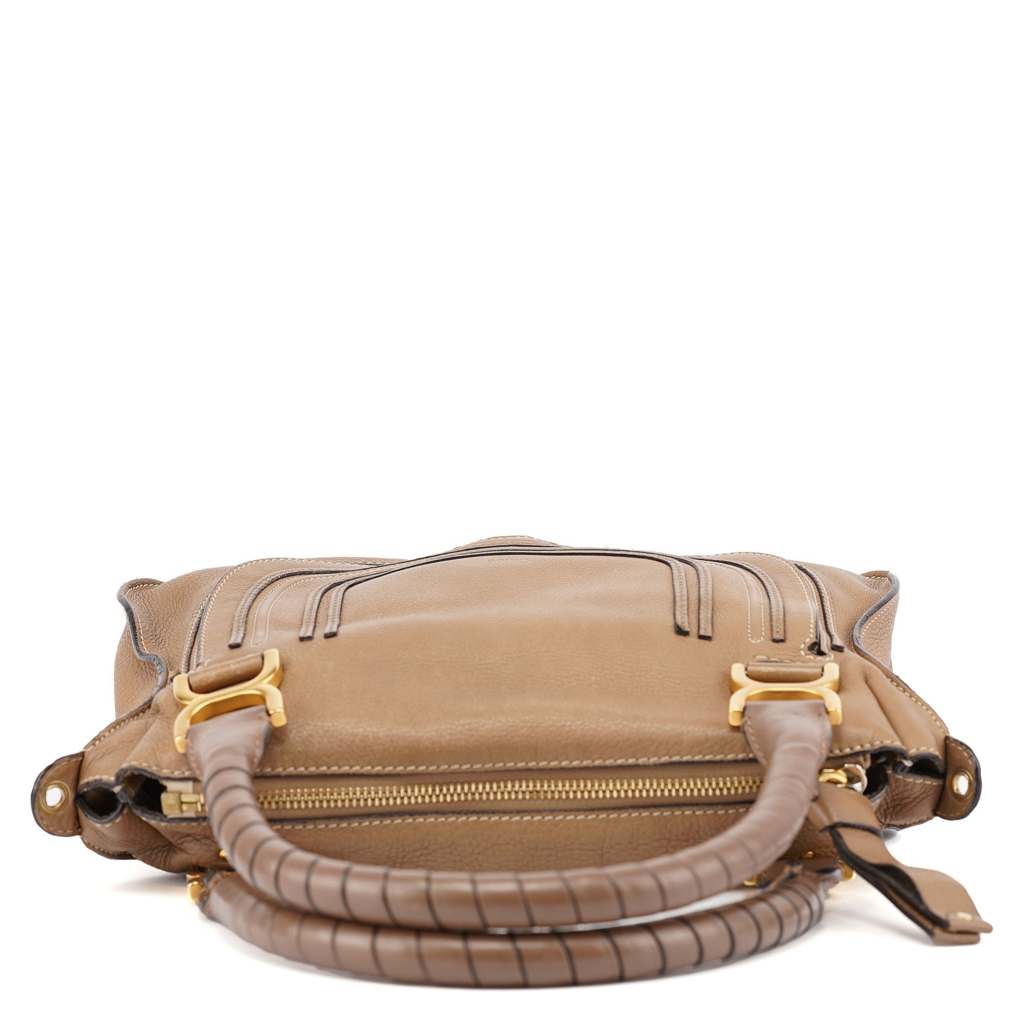 Chloé Sac deux portés Marcie en cuir marron clair