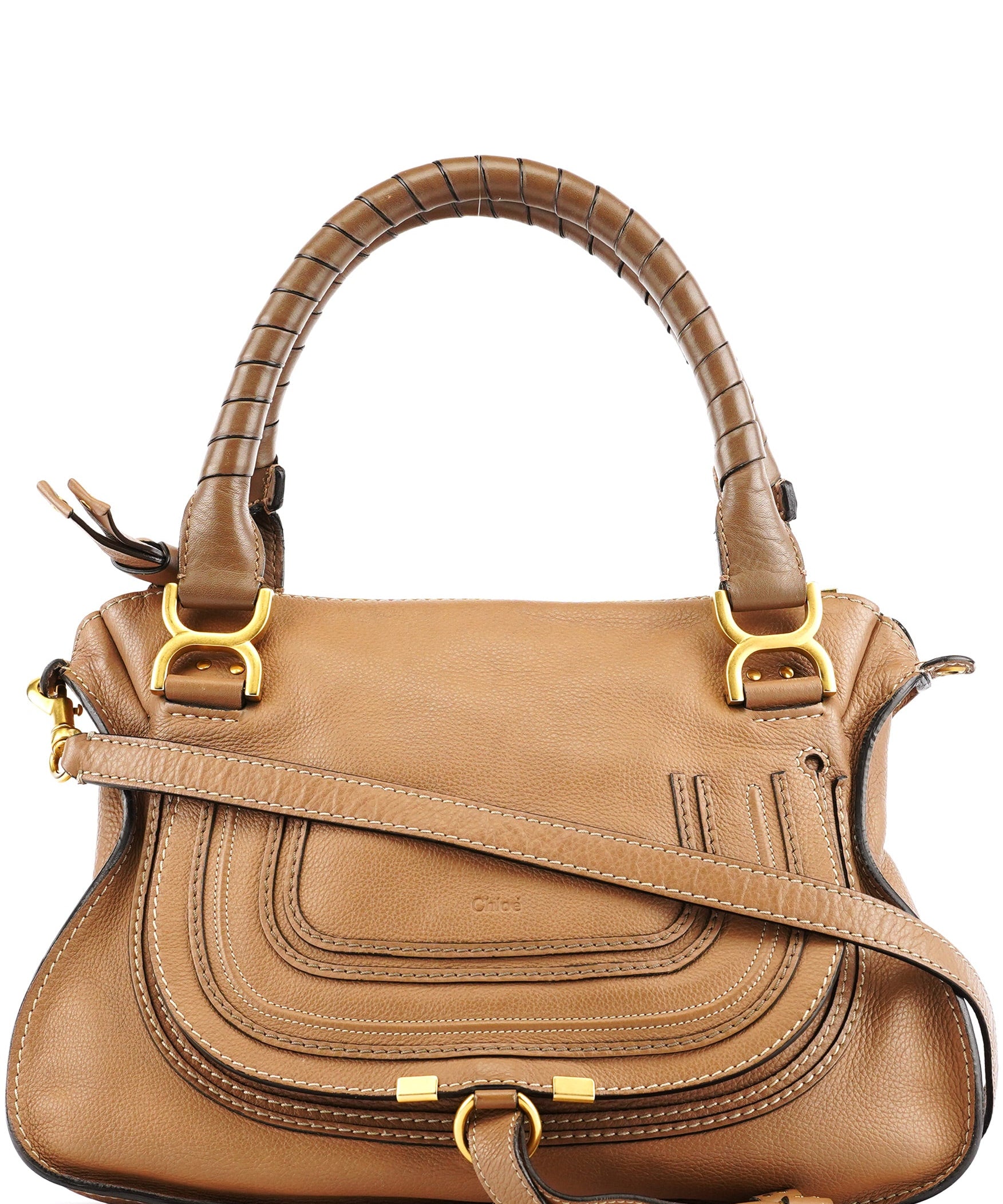 Chloe Light Brown Leather Marcie 2-Way Bag
