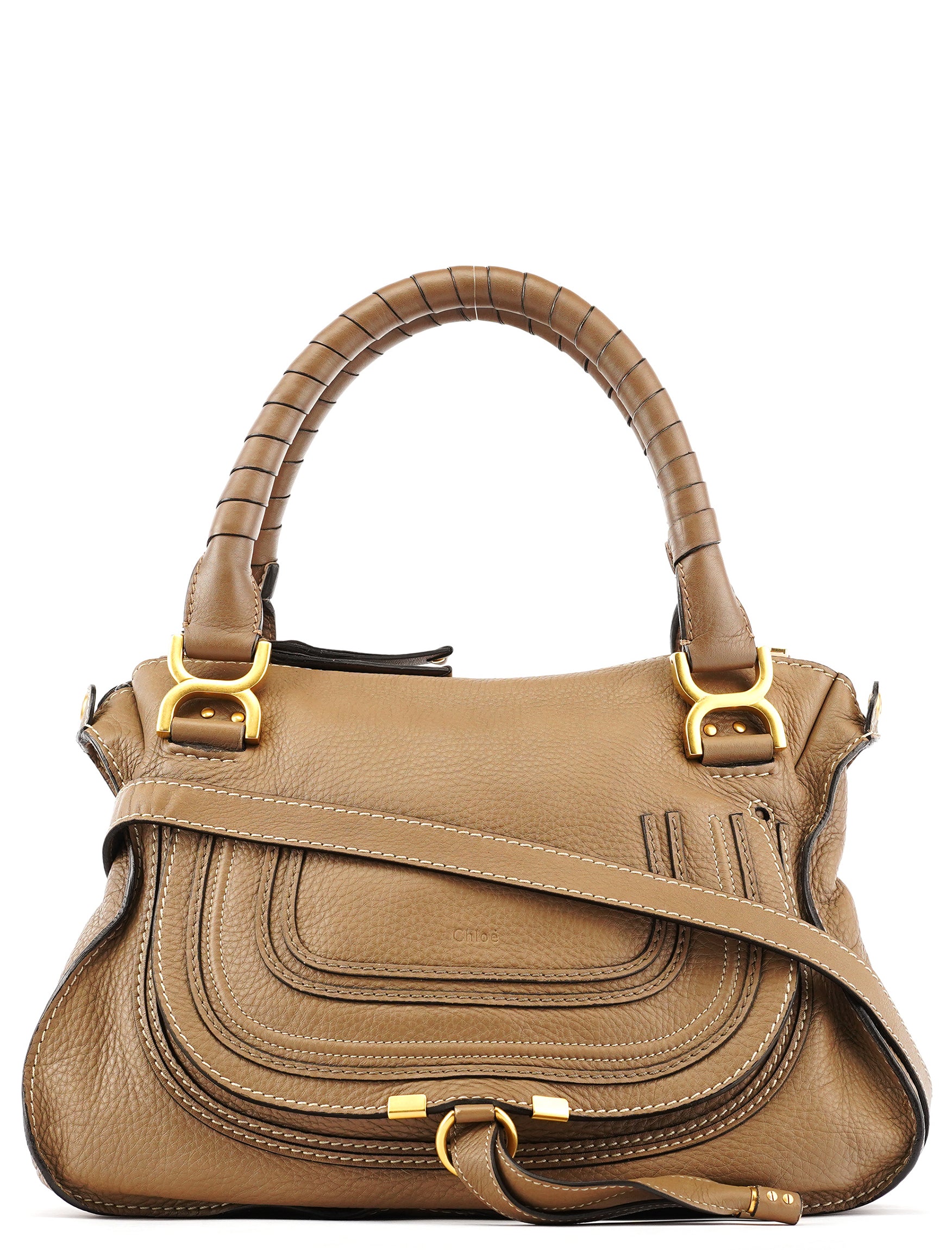 Chloe Light Brown Leather Marcie 2-Way Bag