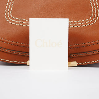 Chloe Light Brown Leather Marcie Crossbody Bag