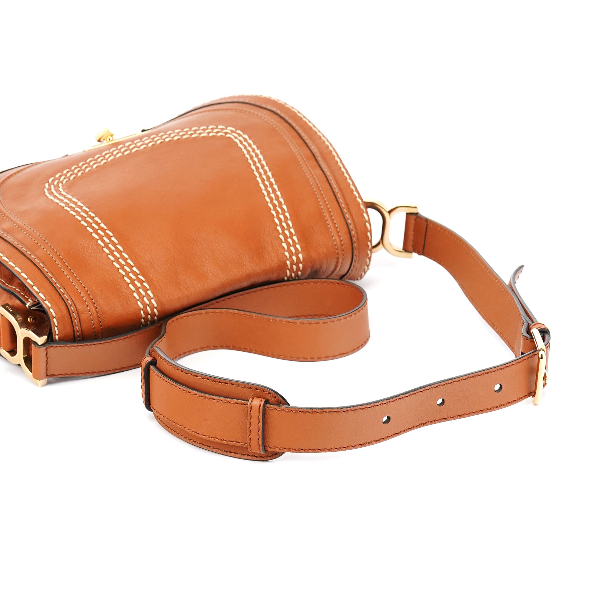 Chloe Light Brown Leather Marcie Crossbody Bag