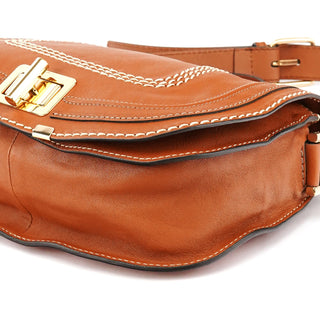 Chloe Light Brown Leather Marcie Crossbody Bag