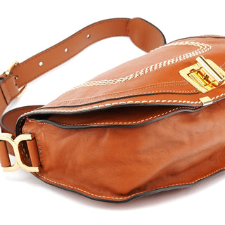 Chloe Light Brown Leather Marcie Crossbody Bag