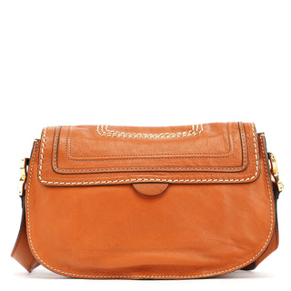 Chloe Light Brown Leather Marcie Crossbody Bag