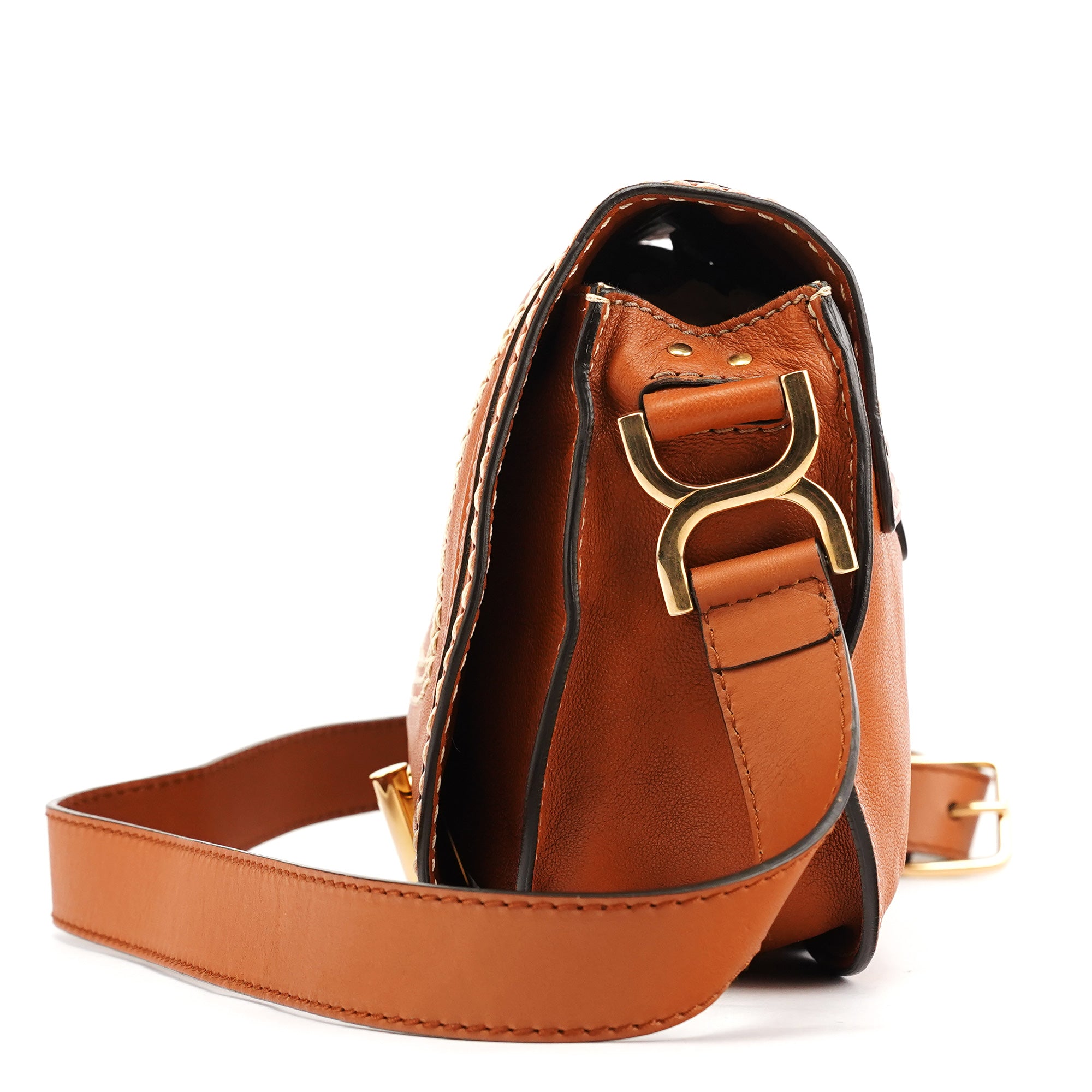 Chloe Light Brown Leather Marcie Crossbody Bag