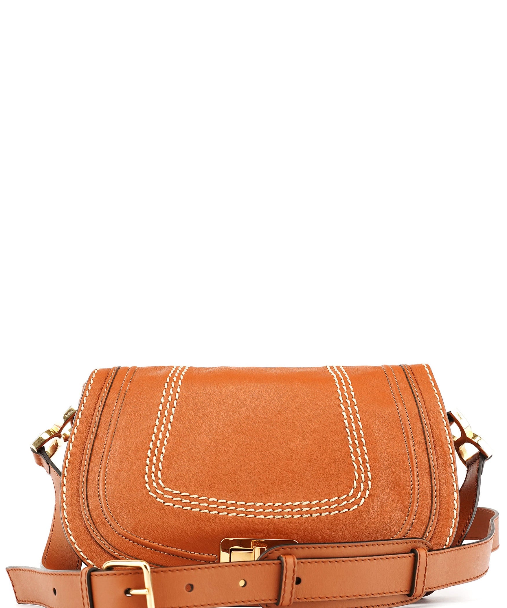 Chloe Light Brown Leather Marcie Crossbody Bag