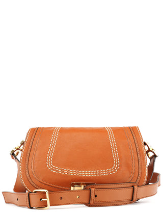 Chloe Light Brown Leather Marcie Crossbody Bag