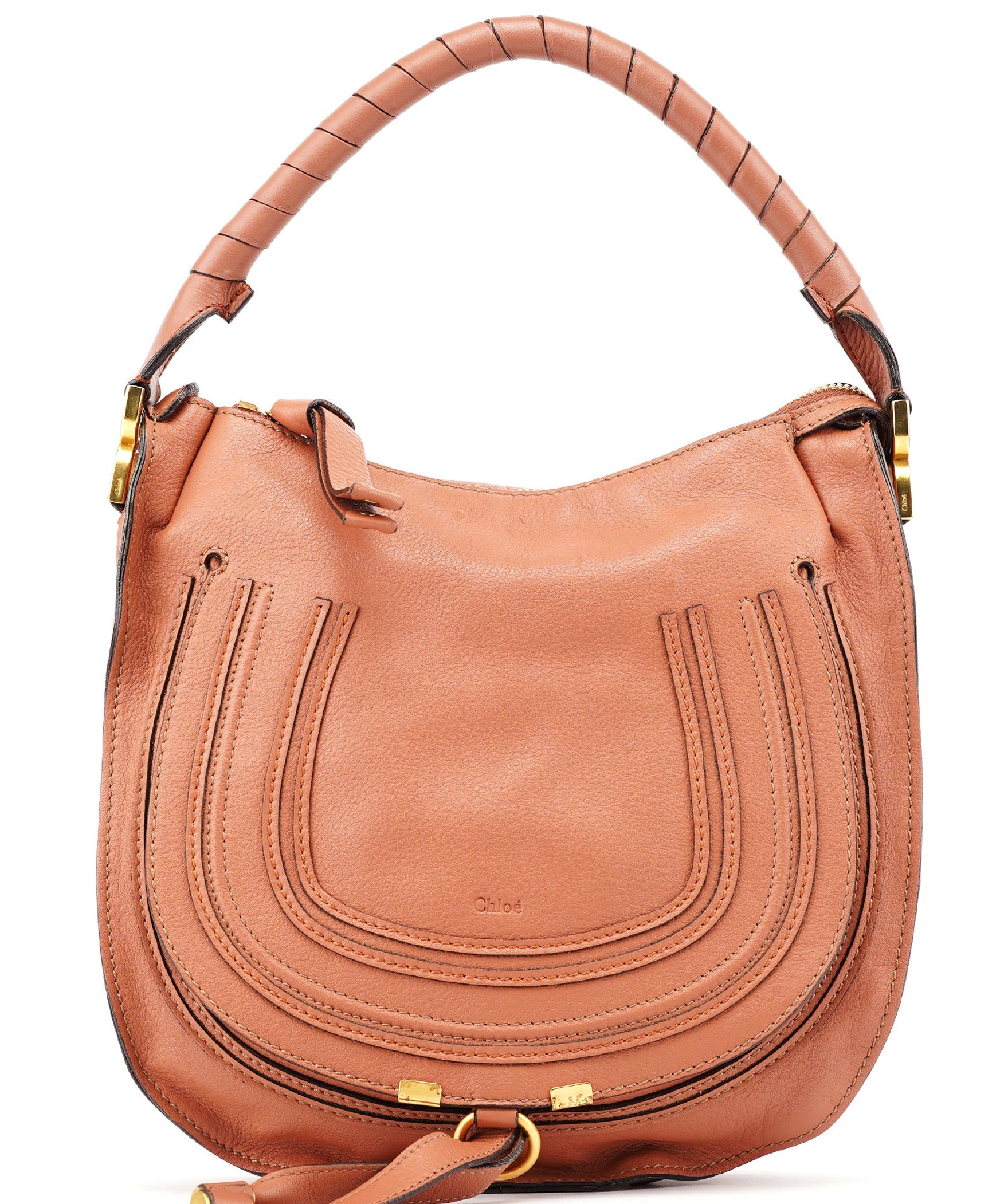 Chloé Light Brown Leather Marcie Shoulder Bag