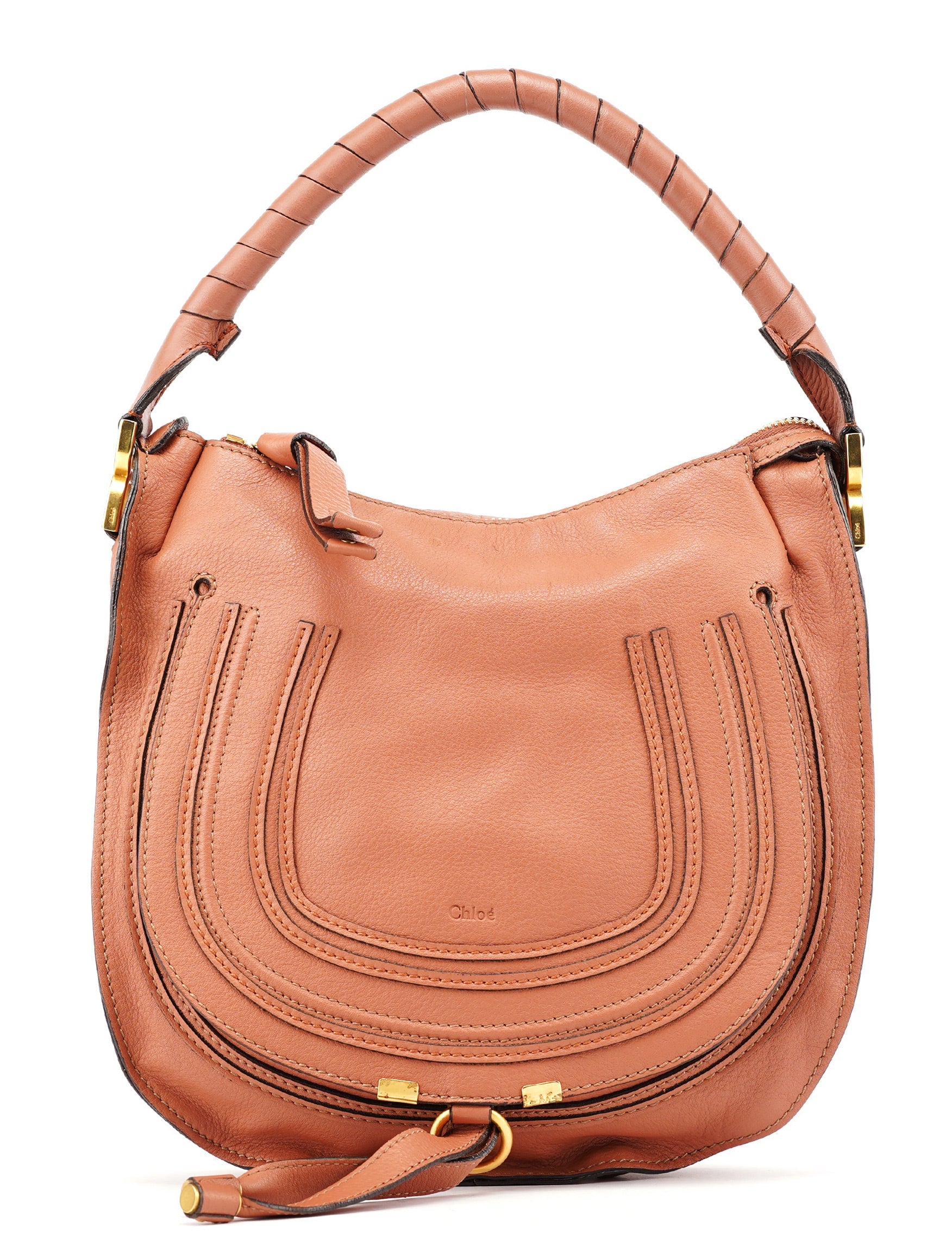 Chloé Light Brown Leather Marcie Shoulder Bag