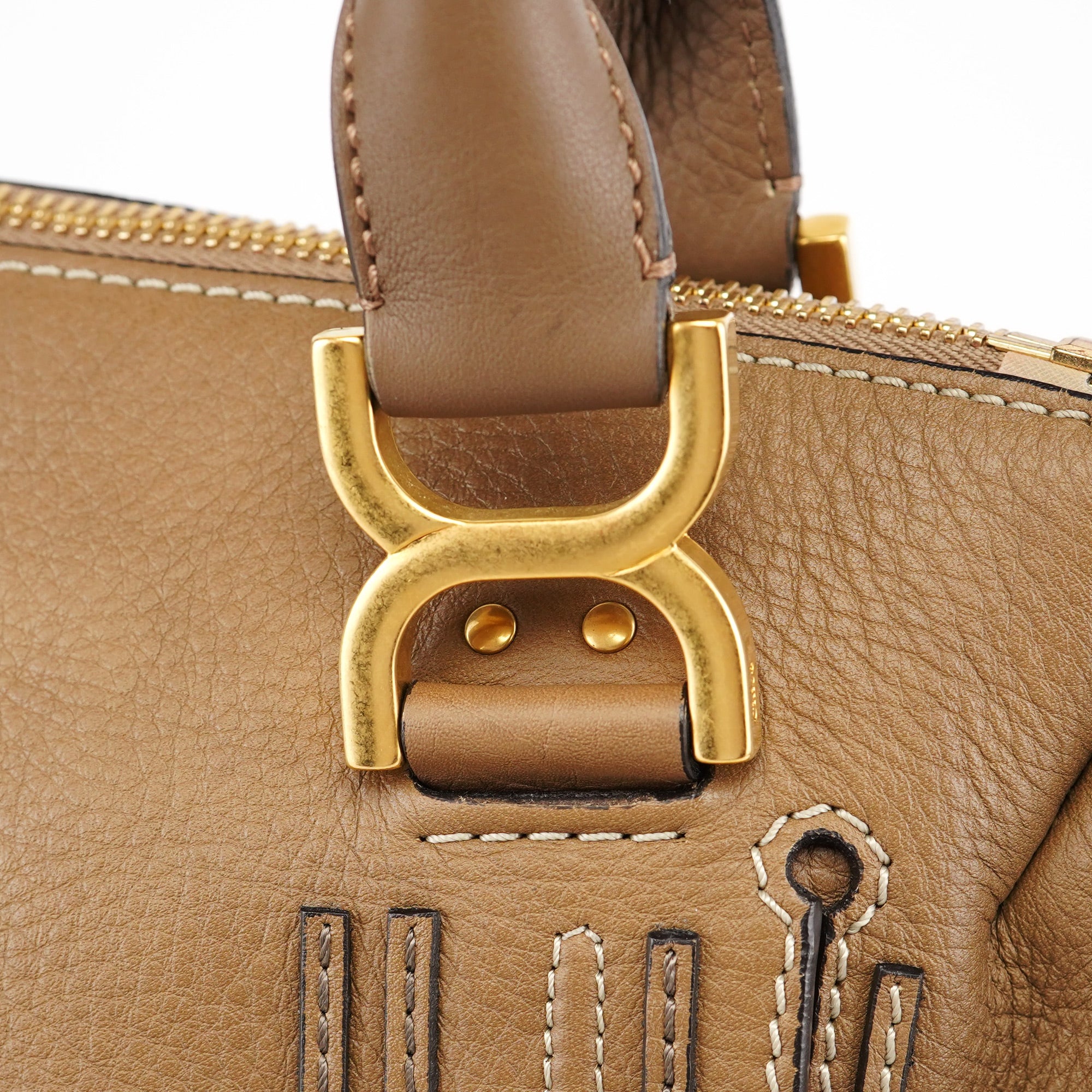 Chloé Light Brown Leather Marcie Shoulder Bag