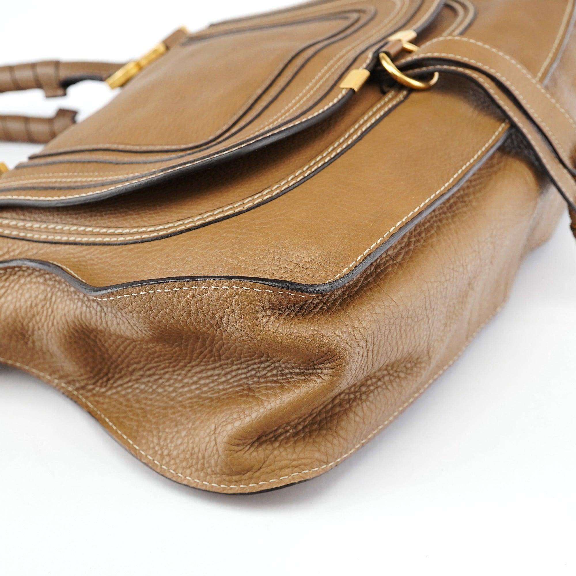 Chloé Light Brown Leather Marcie Shoulder Bag