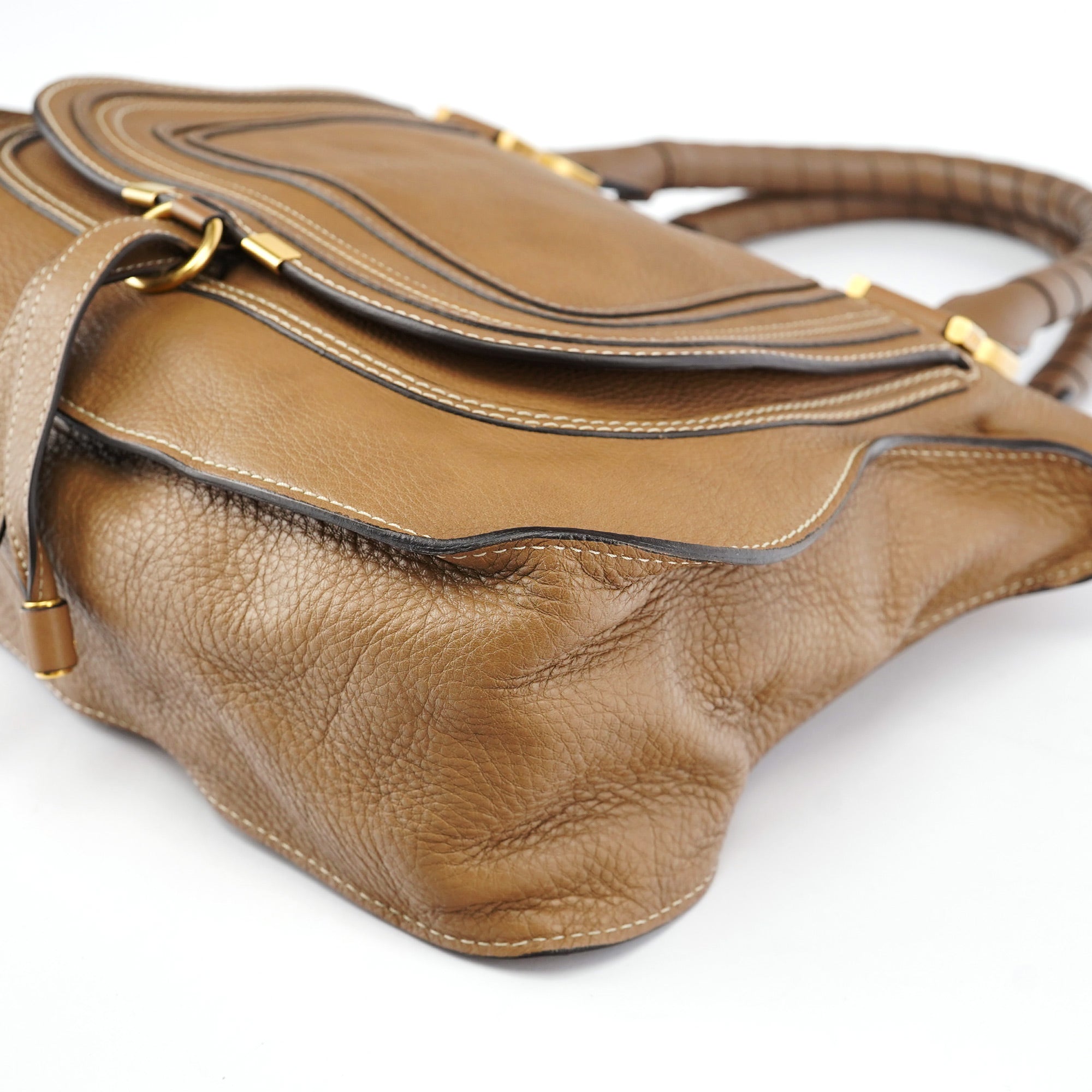 Chloé Light Brown Leather Marcie Shoulder Bag
