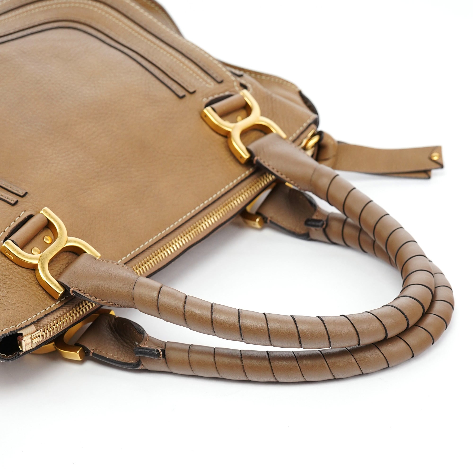 Chloé Light Brown Leather Marcie Shoulder Bag
