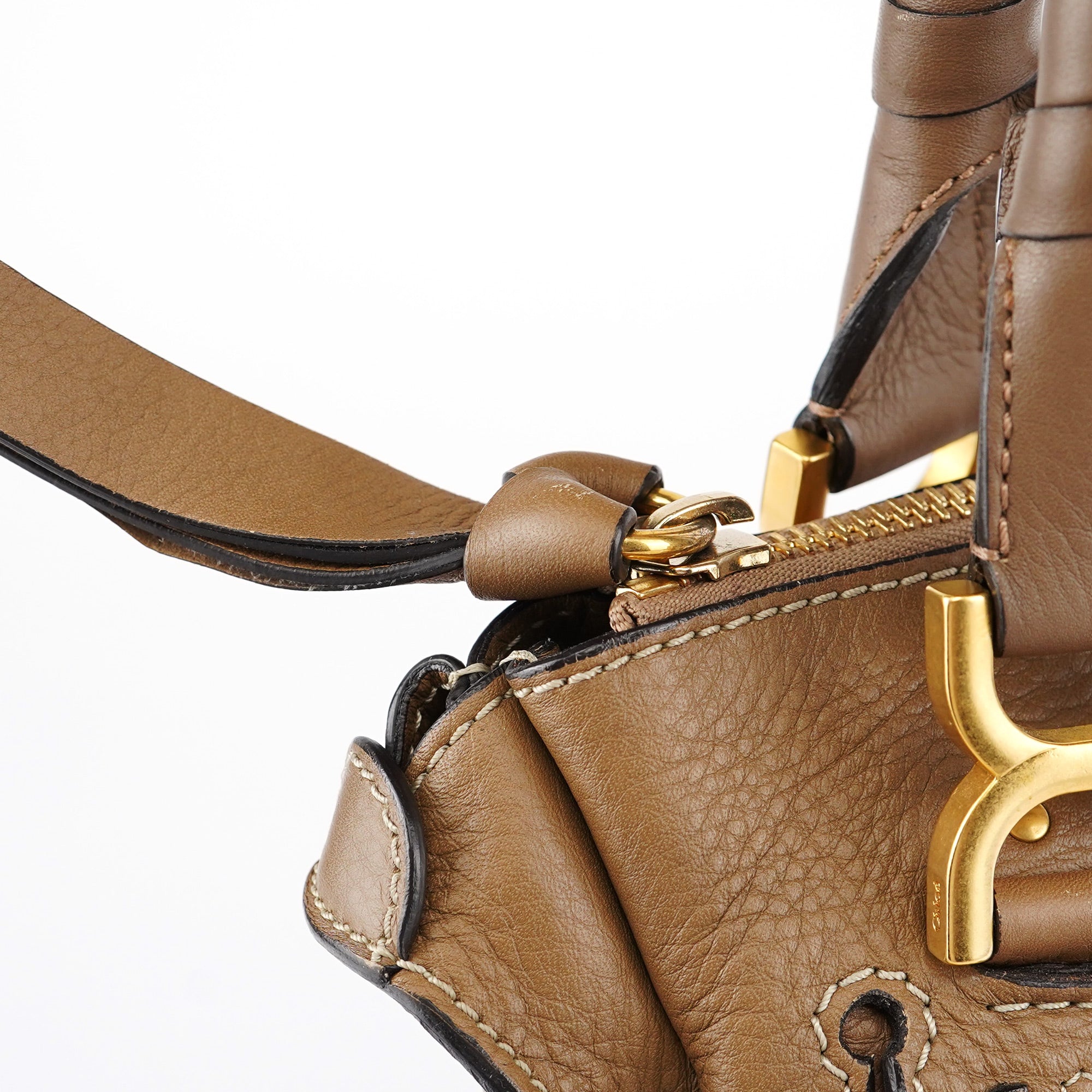 Chloé Light Brown Leather Marcie Shoulder Bag