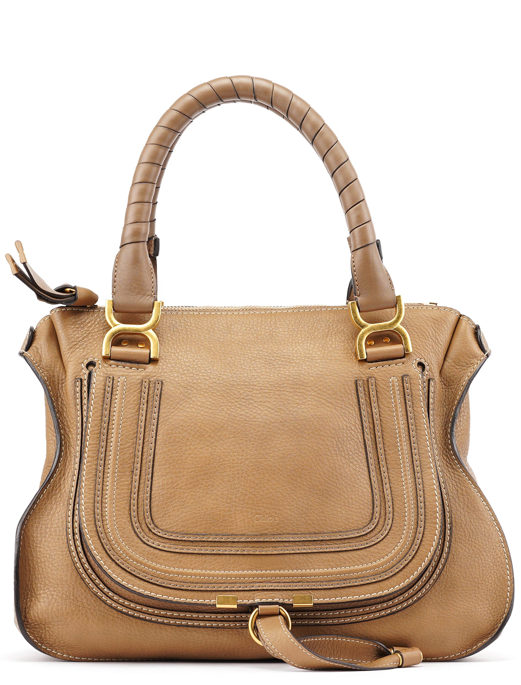 Chloé Light Brown Leather Marcie Shoulder Bag