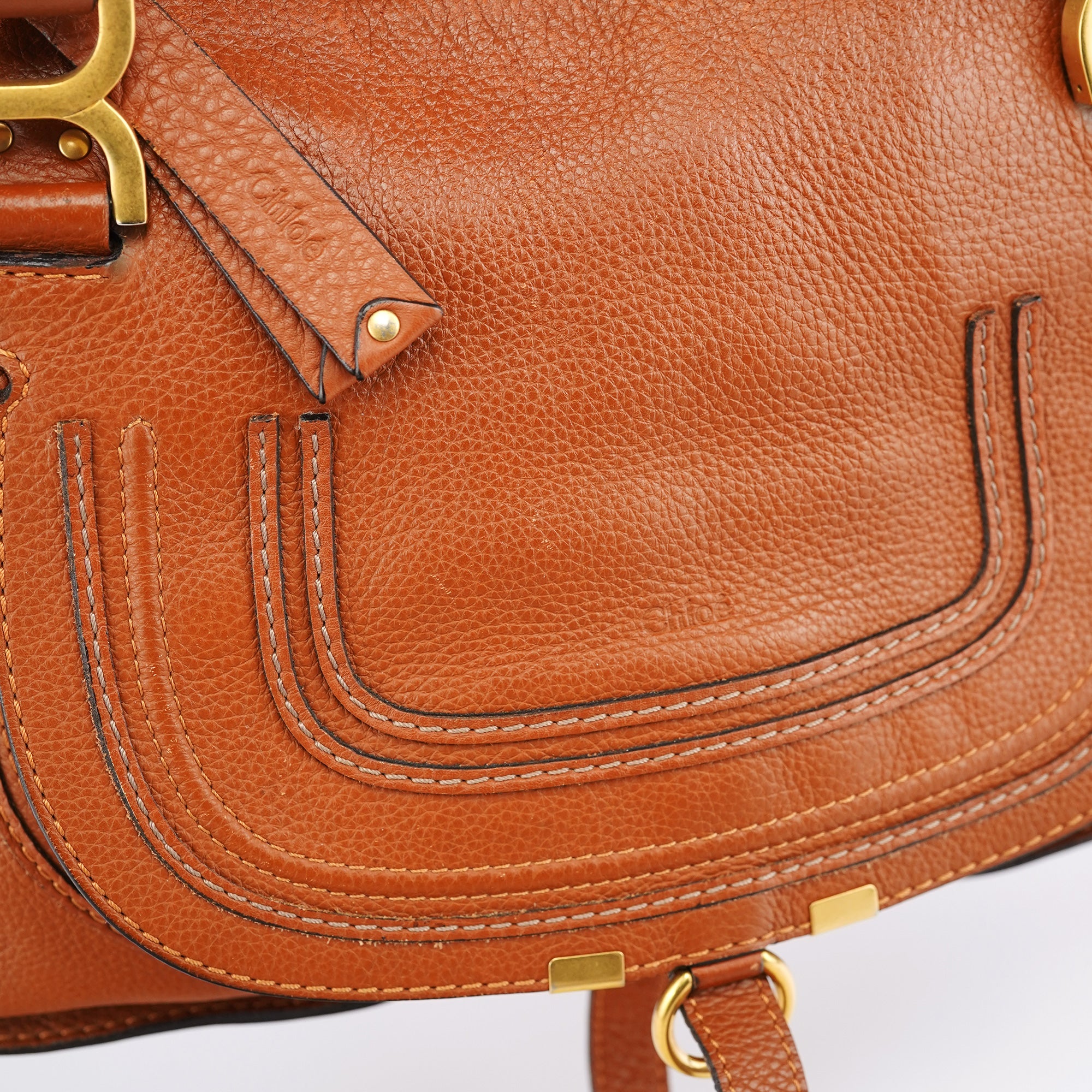Chloe Light Brown Leather Marcie Shoulder Bag