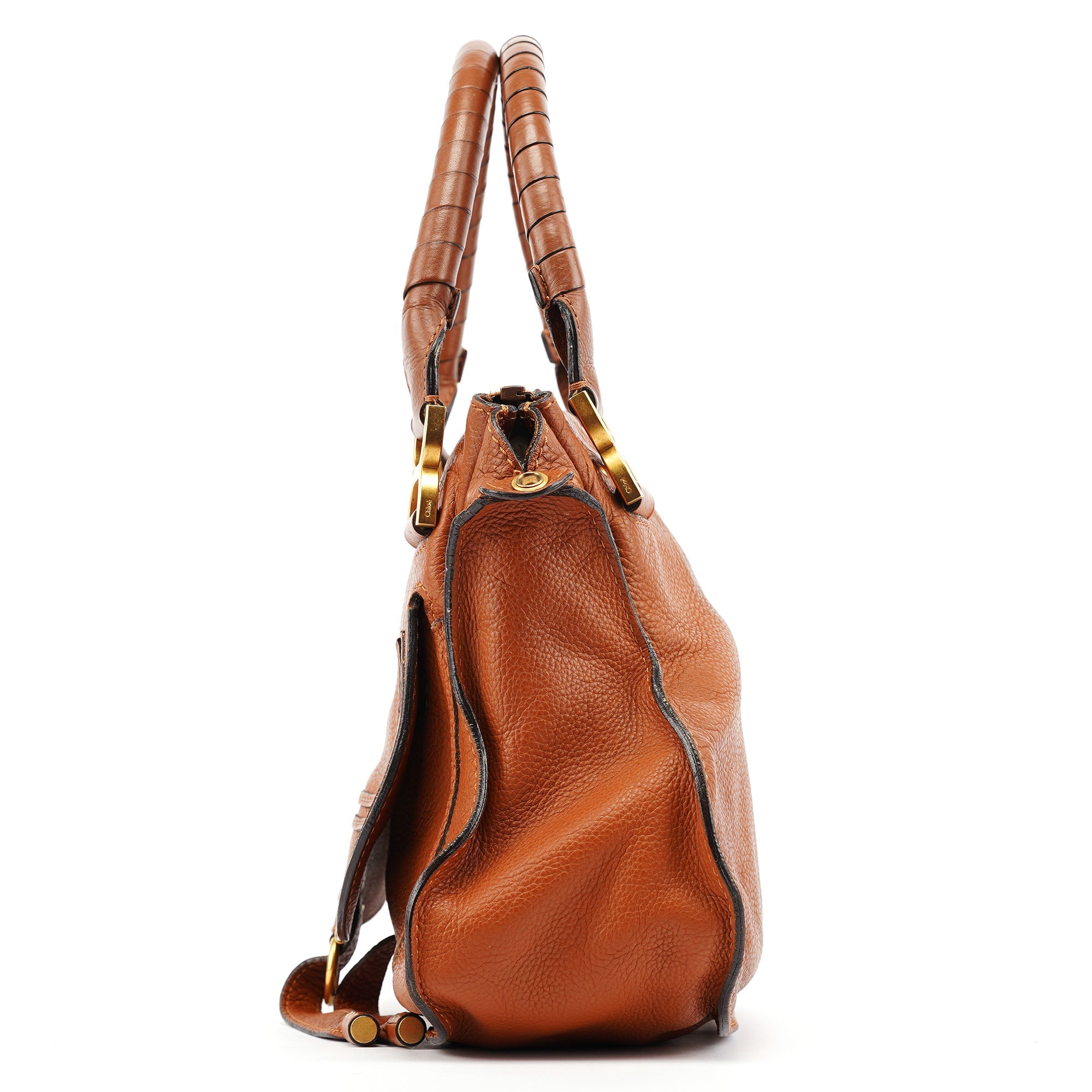 Chloe Light Brown Leather Marcie Shoulder Bag