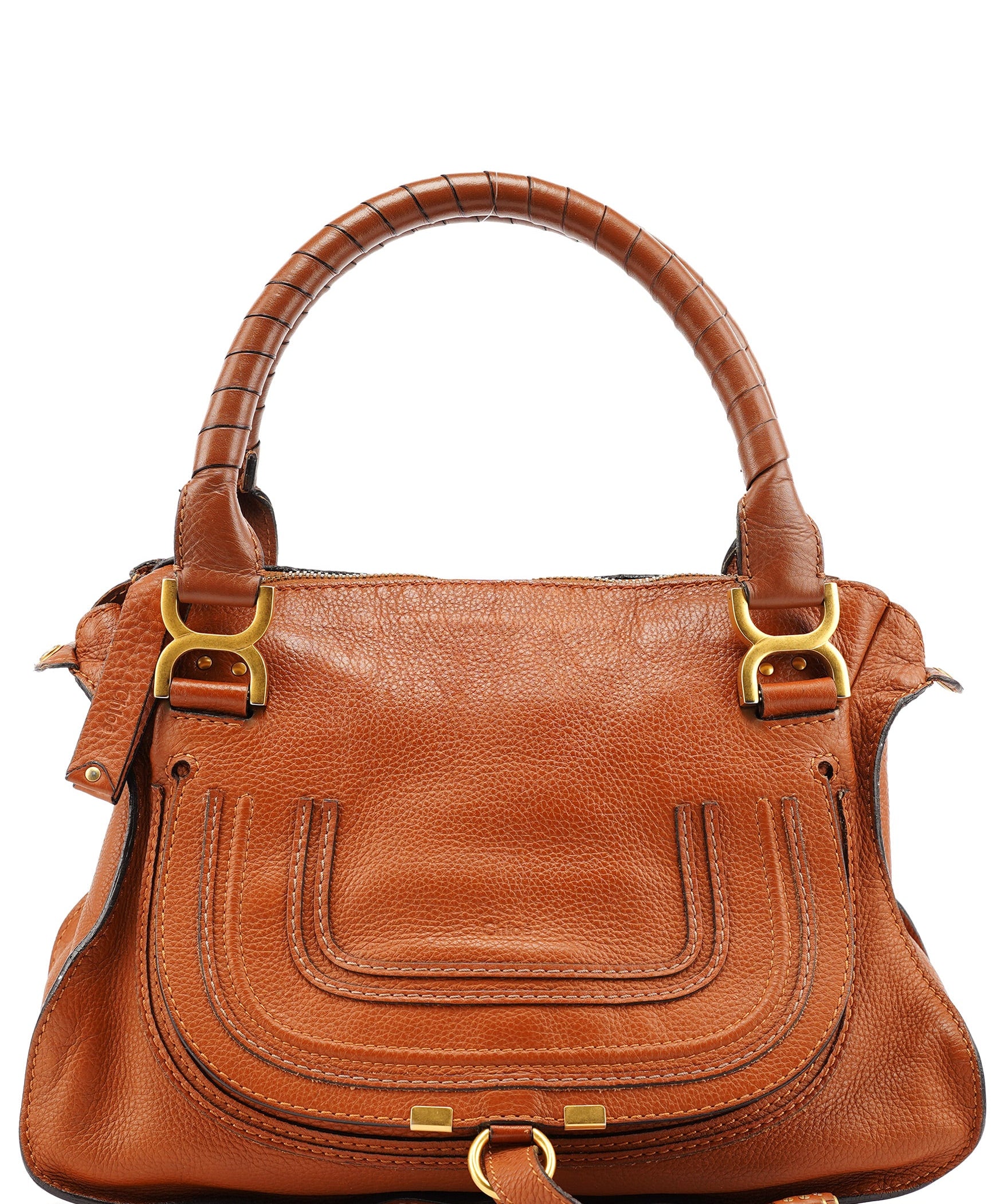 Chloe Light Brown Leather Marcie Shoulder Bag