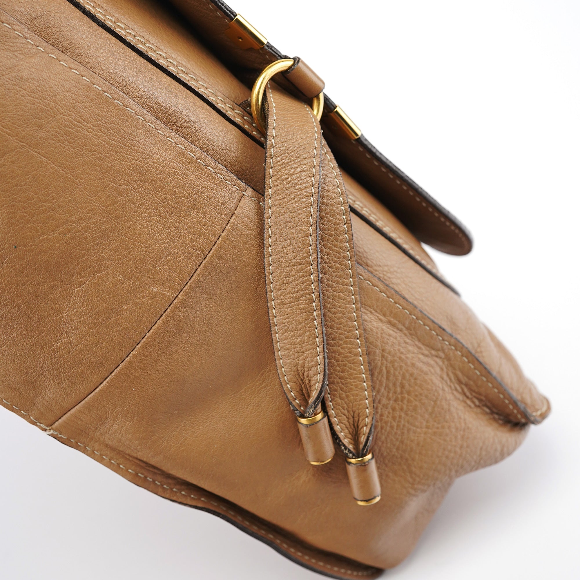 Chloe Light Brown Leather Marcie Shoulder Bag