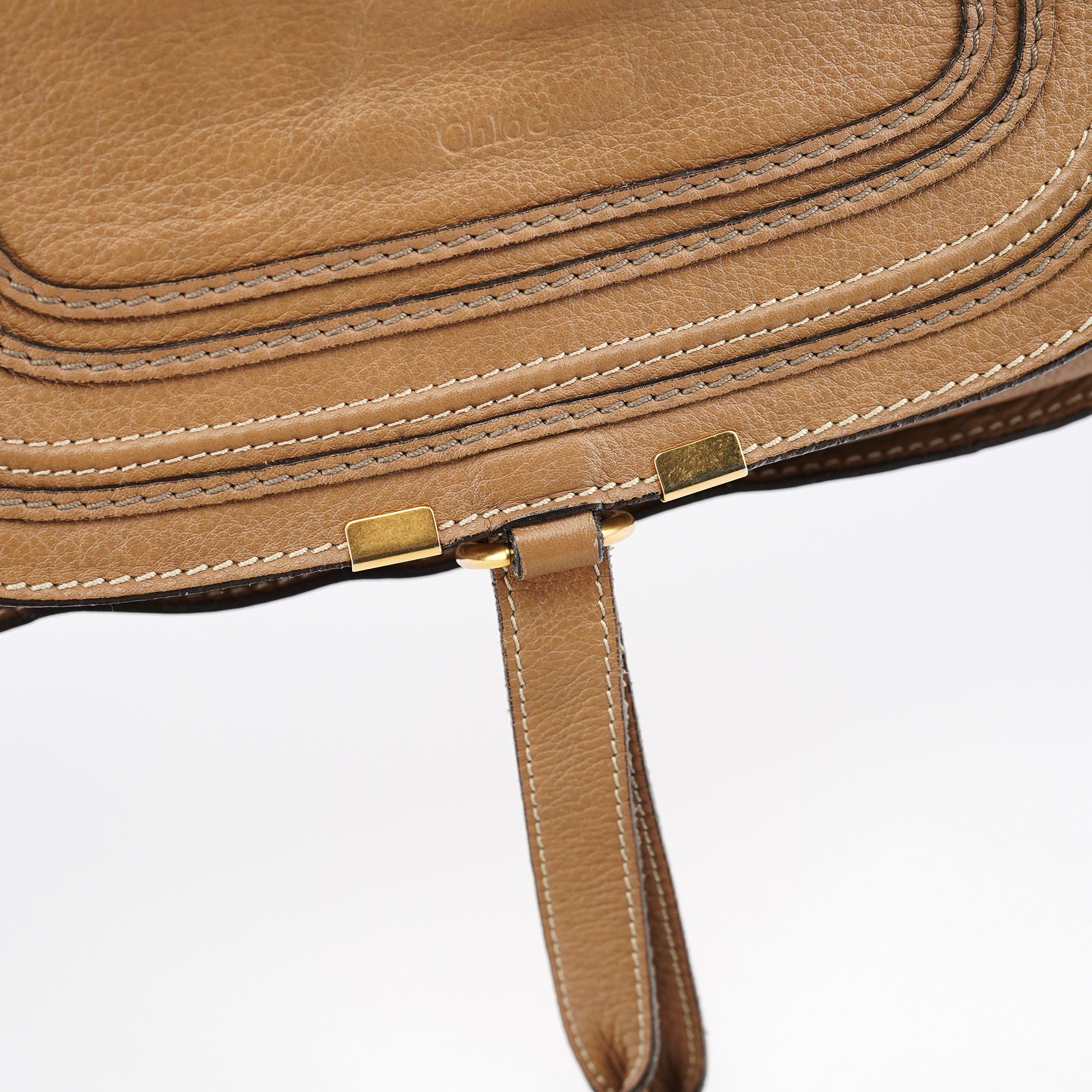 Chloe Light Brown Leather Marcie Shoulder Bag