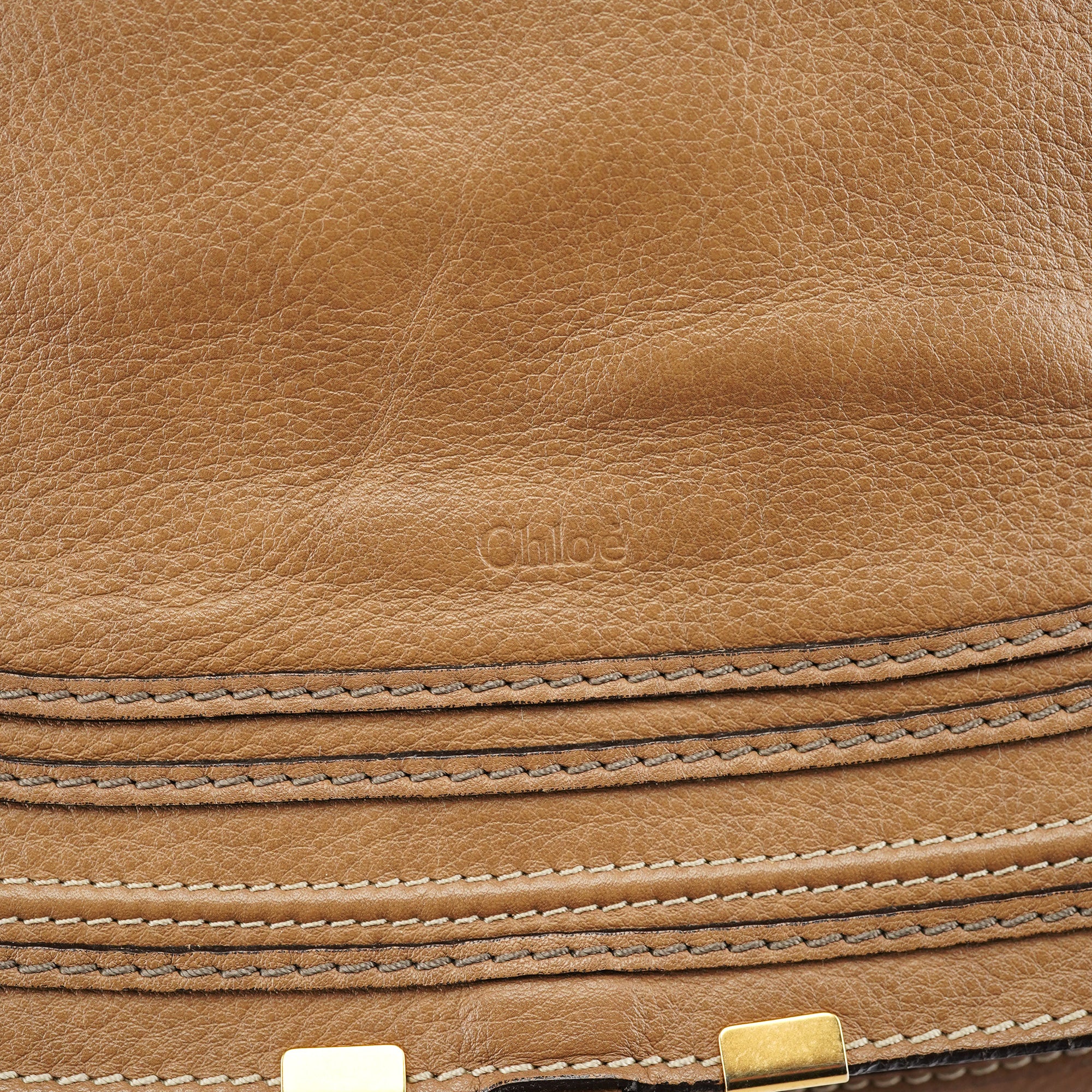 Chloe Light Brown Leather Marcie Shoulder Bag