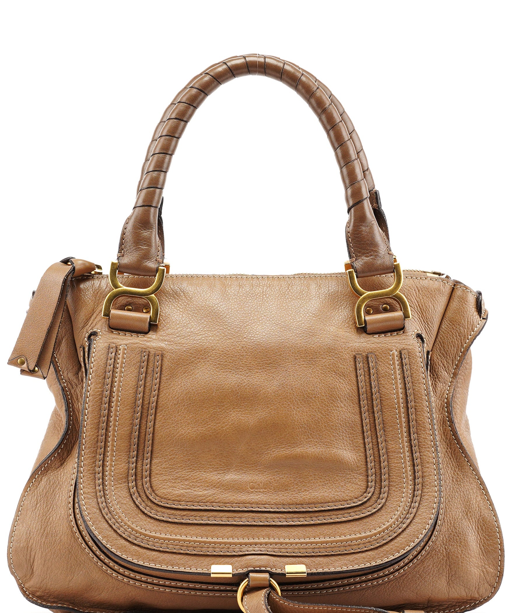 Chloe Light Brown Leather Marcie Shoulder Bag
