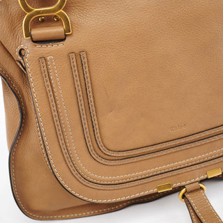 Chloe Light Brown Leather Marcie Shoulder Bag