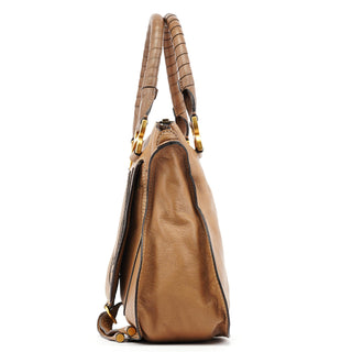 Chloe Light Brown Leather Marcie Shoulder Bag