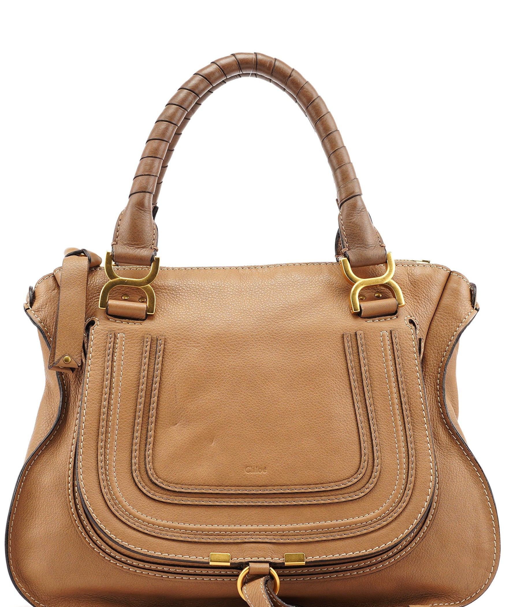 Chloe Light Brown Leather Marcie Shoulder Bag