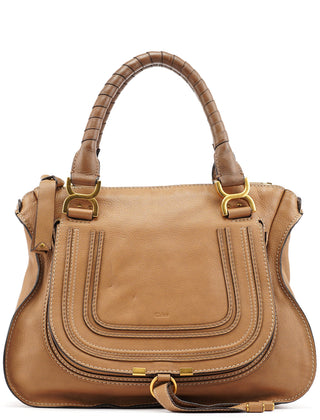 Chloe Light Brown Leather Marcie Shoulder Bag