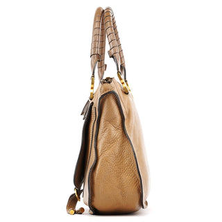 Chloe Light Brown Leather Marcie Shoulder Bag