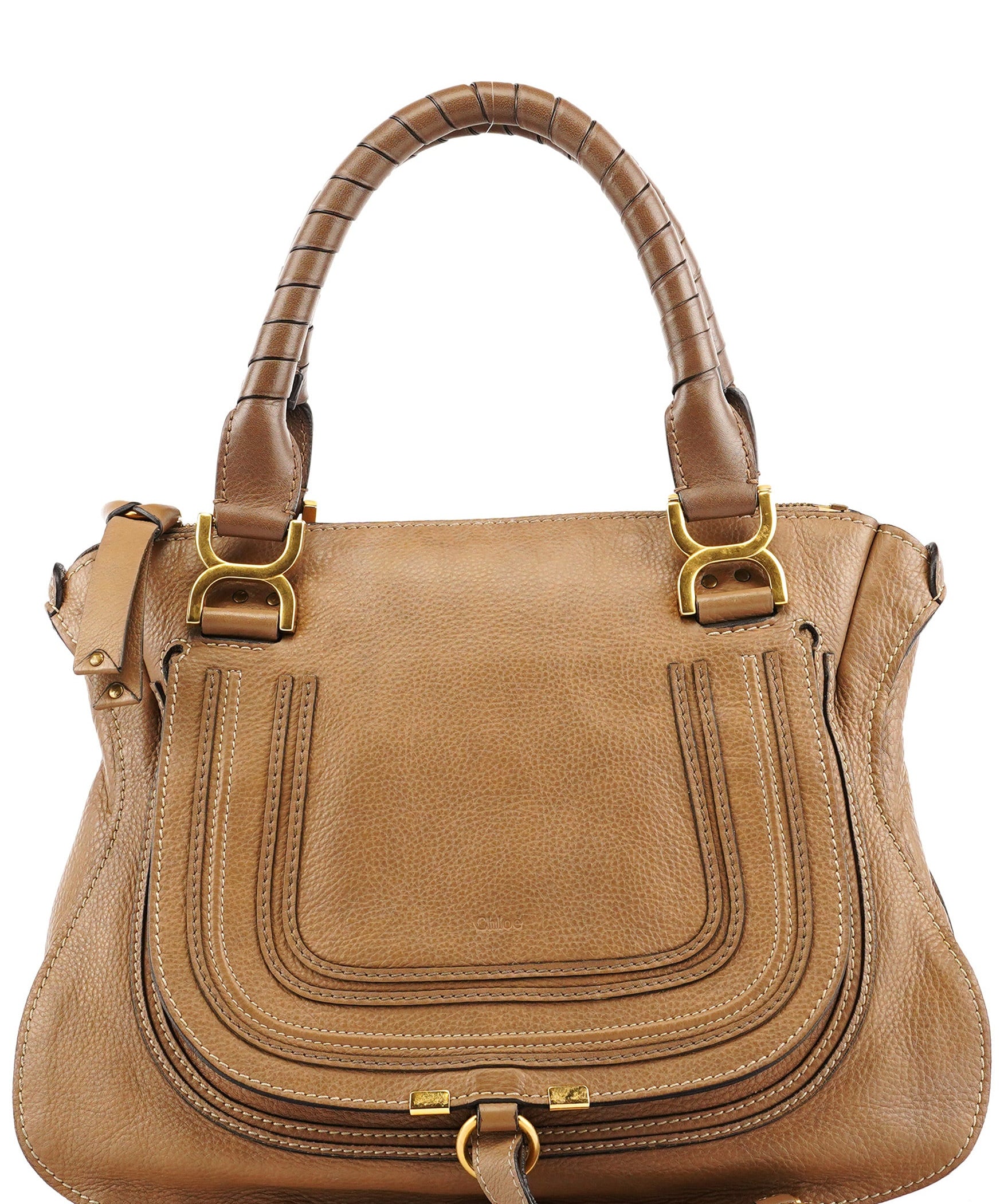 Chloe Light Brown Leather Marcie Shoulder Bag