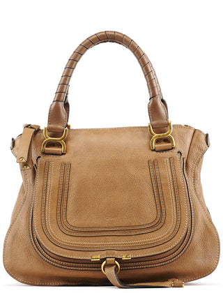 Chloe Light Brown Leather Marcie Shoulder Bag
