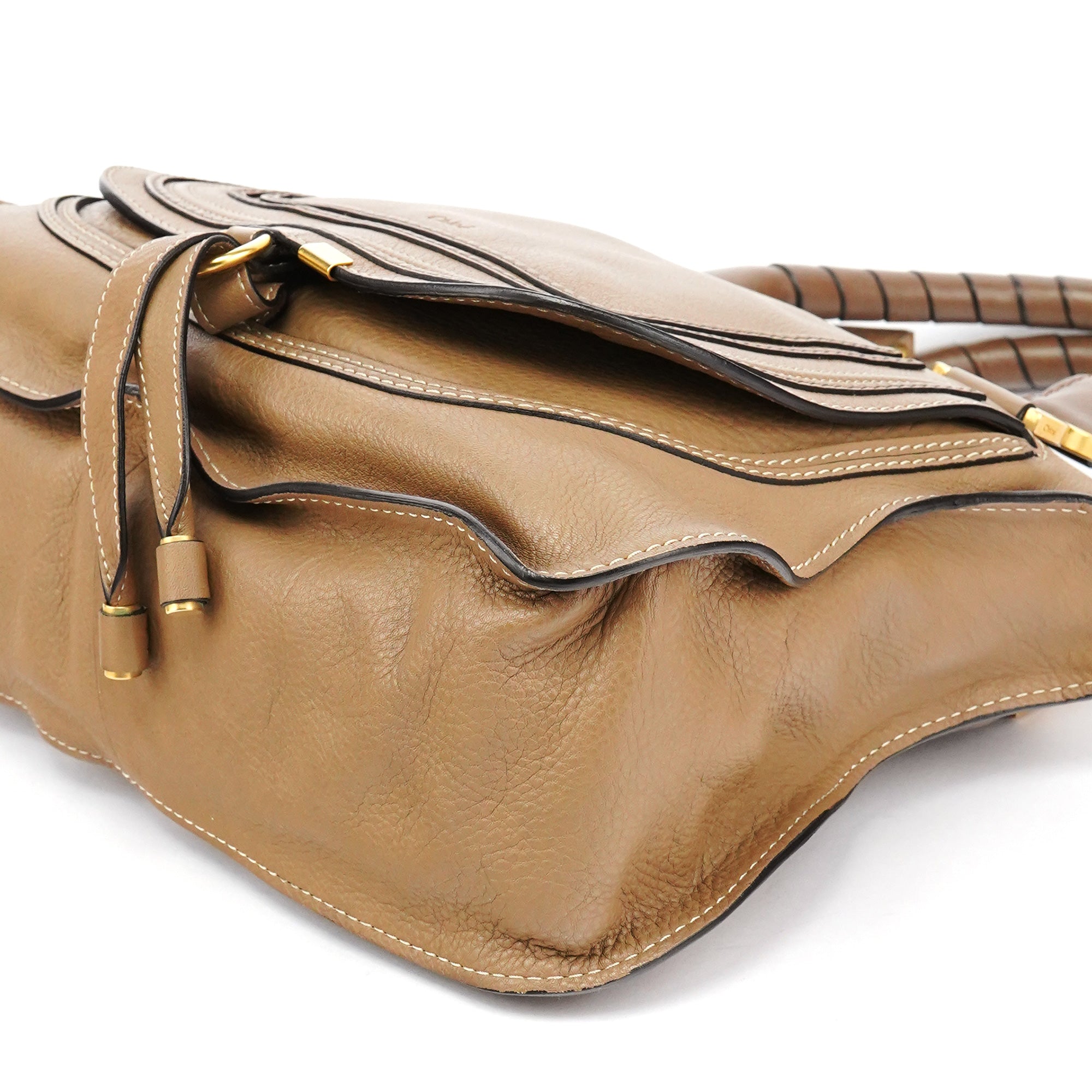 Chloé Sac porté épaule Marcie en cuir marron clair